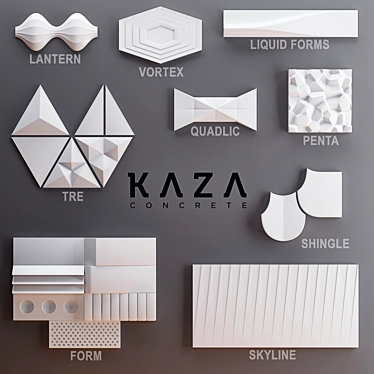 Elevate Your Space: Kaza Concrete Tiles 3D model image 1 