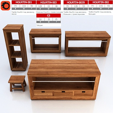 Hourtin Bathroom Furniture Set 3D model image 1 