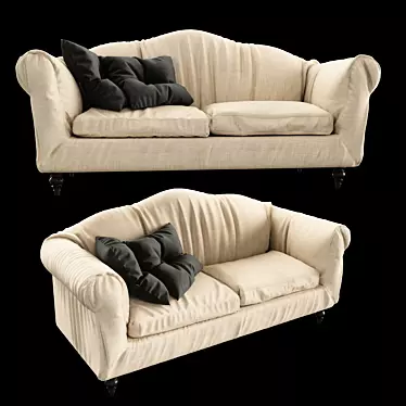 English Mood Shabby Sofa 3D model image 1 