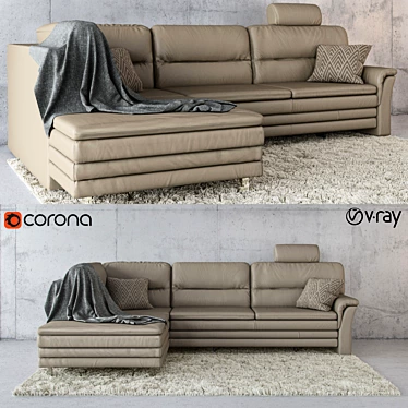 Himolla Planopoly 7 Leather Sofa 3D model image 1 