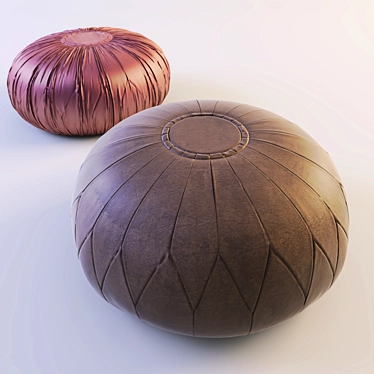 Moroccan Contemporary Leather Ottoman Pouf