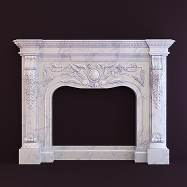 Elegant Marble Fireplace Portal 3D model image 1 