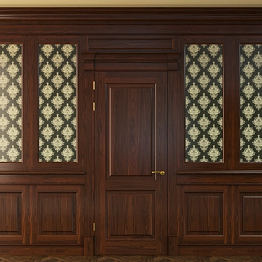 800-Panel Wooden Door 3D model image 1 