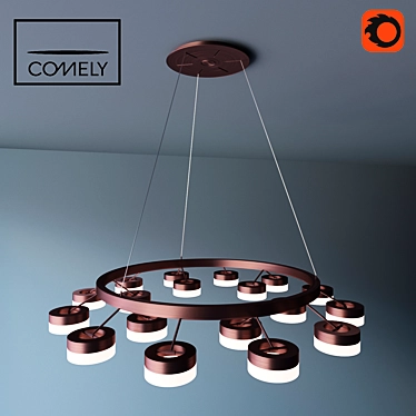 Elegant LED Chandelier by Comely 3D model image 1 