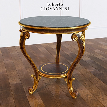 Roberto Giovannini 1141 Gold-Embellished Wooden Table 3D model image 1 