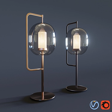 Golden Lantern Table Lamp 3D model image 1 