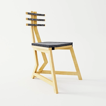 Stylish Trapezium Chair: Birch Plywood & Felt Seat 3D model image 1 