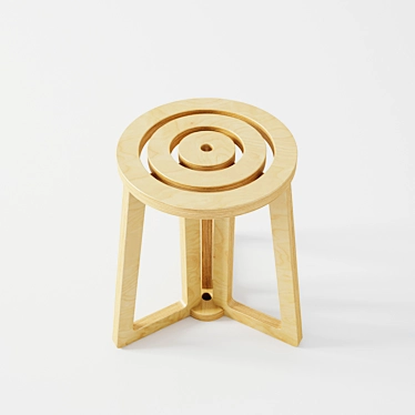 Lightweight Birch Stool: Modern & Stylish 3D model image 1 