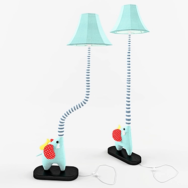 Adorable Elephant Kids Floor Lamp 3D model image 1 