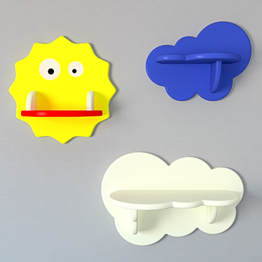 Nibbler-Sun's Decorative Kids Shelves 3D model image 1 