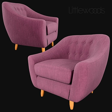 Elegant Claudia Fabric Armchair 3D model image 1 