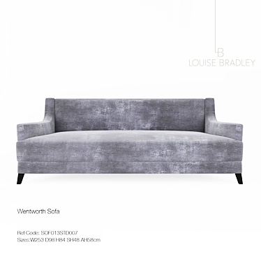 Elegant Louise Bradley Wentworth Sofa: Timeless Beauty for Your Space 3D model image 1 