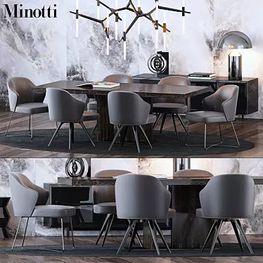 Elegant Minotti Set for Stylish Interiors 3D model image 1 