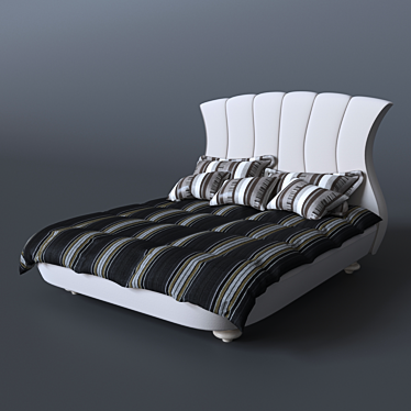 Luxury Italian Leon Bed by Corte Zari 3D model image 1 