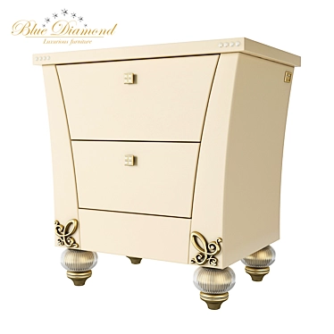 Luxury Blue Diamond Bedside Table 3D model image 1 