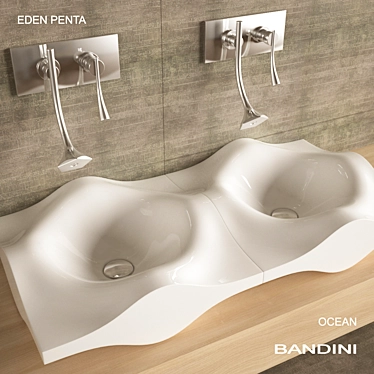 Elegant Ocean Sink & Eden Penta Mixer 3D model image 1 