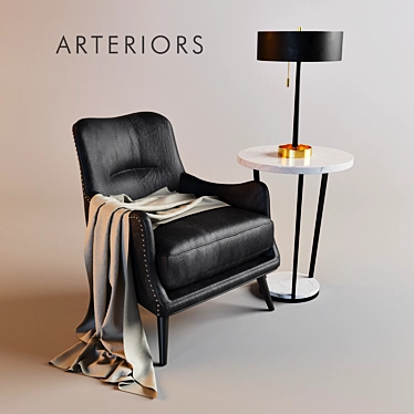 Arteriors Seger Velvet Chair 3D model image 1 