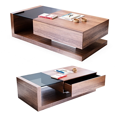 Walnut Cube Coffee Table | Jual Furnishings 3D model image 1 