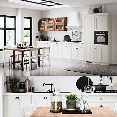 Scavolini Favilla Kitchen: Elegant Design with Electrolux Rex and Smeg 3D model image 1 