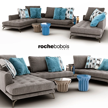 Contemporary Sofa in Brown Tones 3D model image 1 