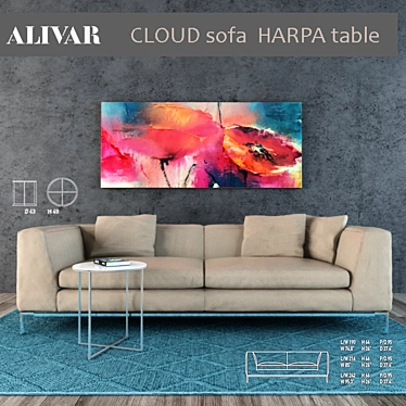 Elegant ALIVAR Cloud Sofa Set 3D model image 1 