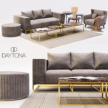 Elegant Daytona Living Set 3D model image 1 