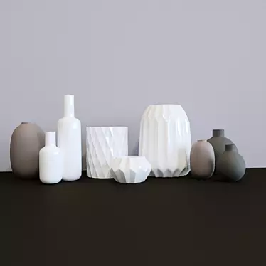 Sleek H&M Vases 3D model image 1 