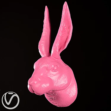 Whimsical Rabbit Head Sculpture 3D model image 1 