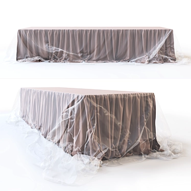 Elegant Wedding Table Drapery 3D model image 1 