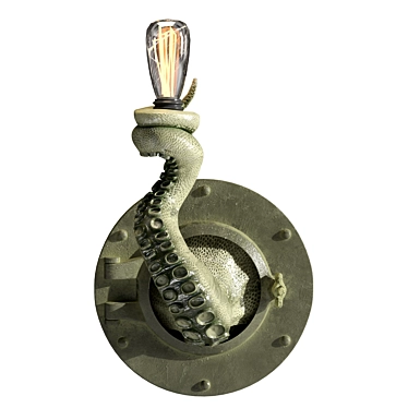 Title: Nautical Brass Octopus Porthole Lamp 3D model image 1 