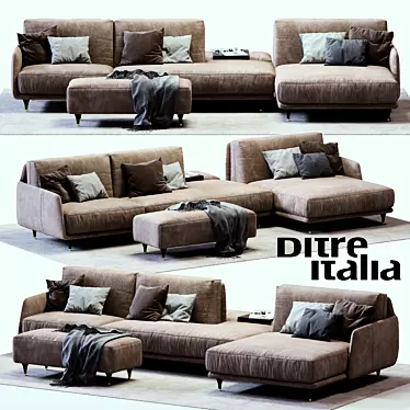 Modern Italian Ditre Elliot Sofa: Elegant & Comfortable 3D model image 1 