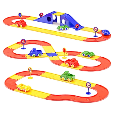 3D Toy Road with Textures 3D model image 1 