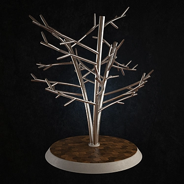 Ethereal Steel Tree Sculpture 3D model image 1 