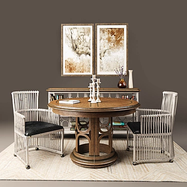 Stanley Furniture Archipelago Dining Set 3D model image 1 