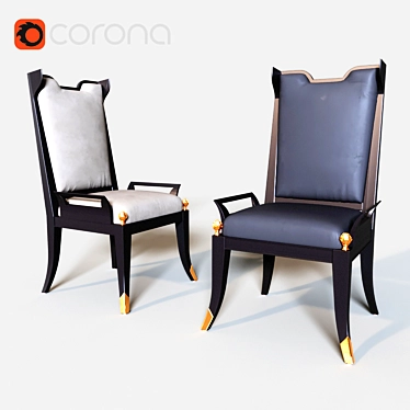 Elegant Upholstered Dining Chair 3D model image 1 