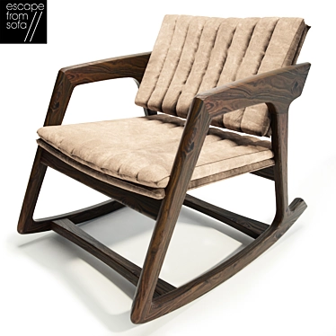  Modern Walnut Rocking Chair 3D model image 1 