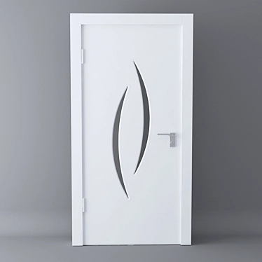 Sleek White Door - Modern Elegance 3D model image 1 