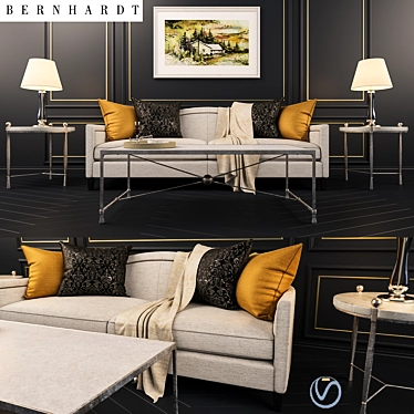 Elegant Bernhardt Strickland Sofa 3D model image 1 