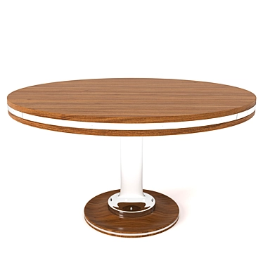 Sleek Oak Circular Yacht Table 3D model image 1 