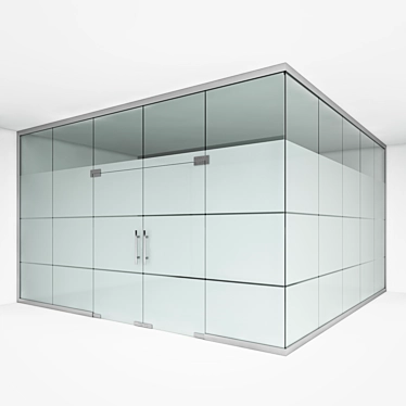 Sleek Glass Office Divider 3D model image 1 