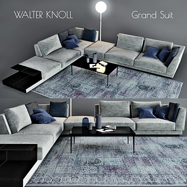 Elegant Grand Suite Sofa 3D model image 1 