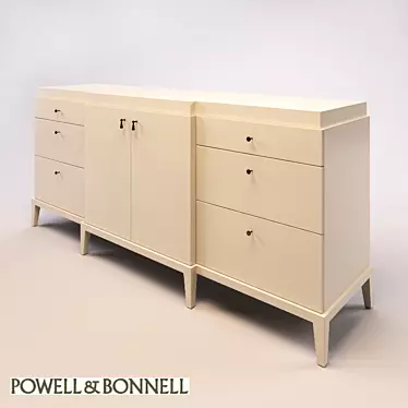 Sleek Manhattan Cabinet with 6 Drawers 3D model image 1 