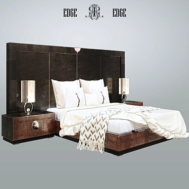 Sleek Art Edge Bed 3D model image 1 