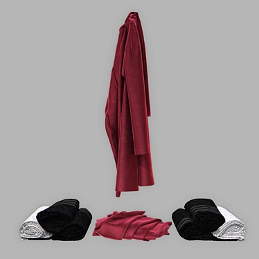 Luxury Towel & Bathrobe Set 3D model image 1 