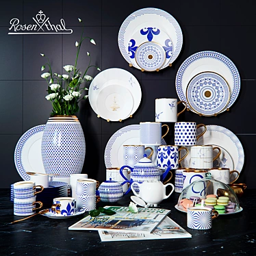 Elegant Porcelain Set by Rosenthal 3D model image 1 