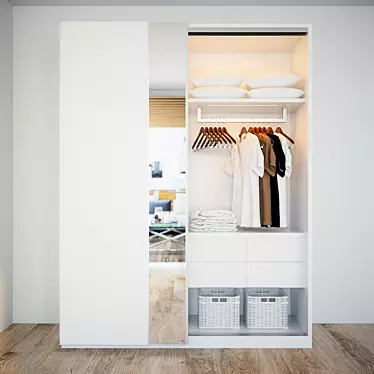 Mebelux Legerro Wardrobe: Stylish Storage Solution 3D model image 1 