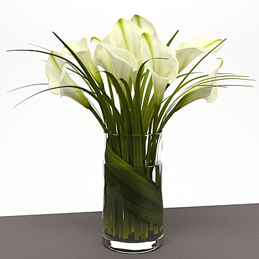 Elegant Lily Calla Bouquet 3D model image 1 