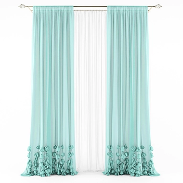 Elegant Window Curtains 3D model image 1 