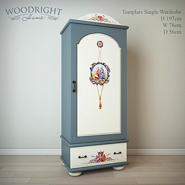 Russian Hand-painted Templars Wardrobe 3D model image 1 