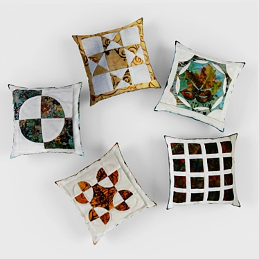 Modern Patchwork Cushion 3D model image 1 